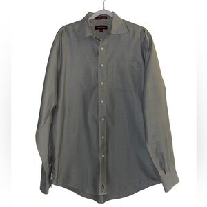 Nordstrom women’s‎ button down shirt size 16-37 light green 100% cotton spring
